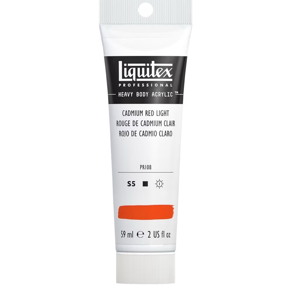 Liquitex Professional Heavy Body Acrylic Paint, 2-oz Cadmium Red Light